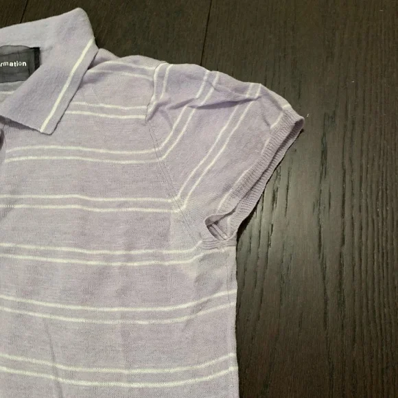 Reformation Lilac Linen Polo Shirt - Picture 6 of 7